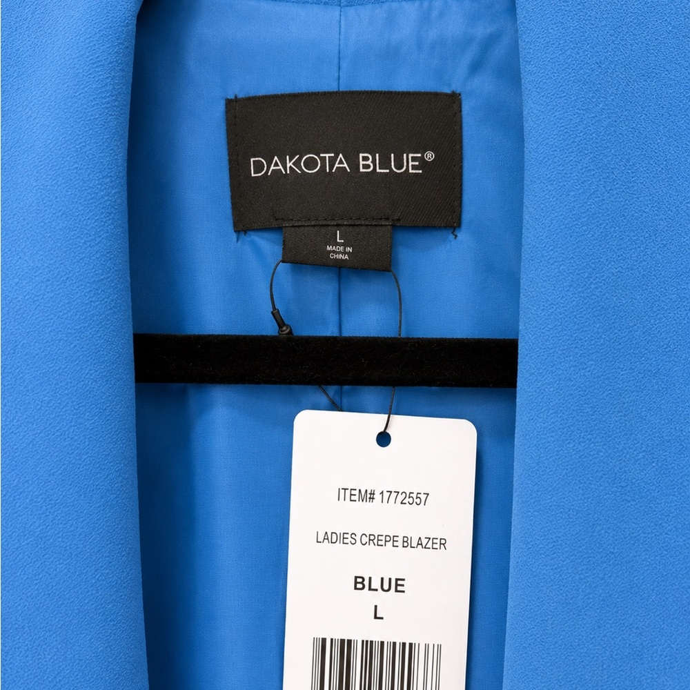 Dakota Blue+ Women's Bright Blue Open Shawl-Collar Blazer - Picture 2 of 2